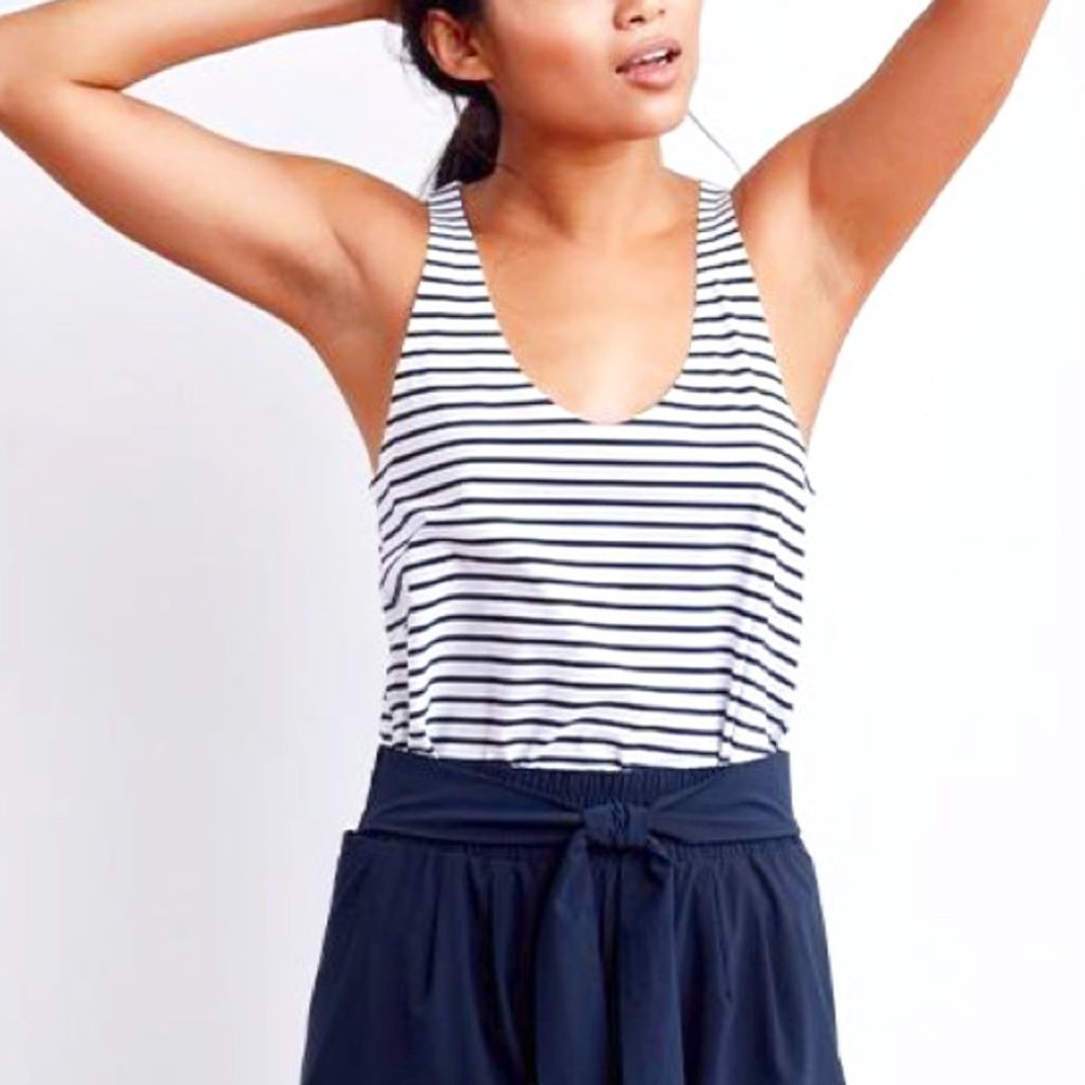 ADAY Dream Harder Tank • Navy / White Stripe • S